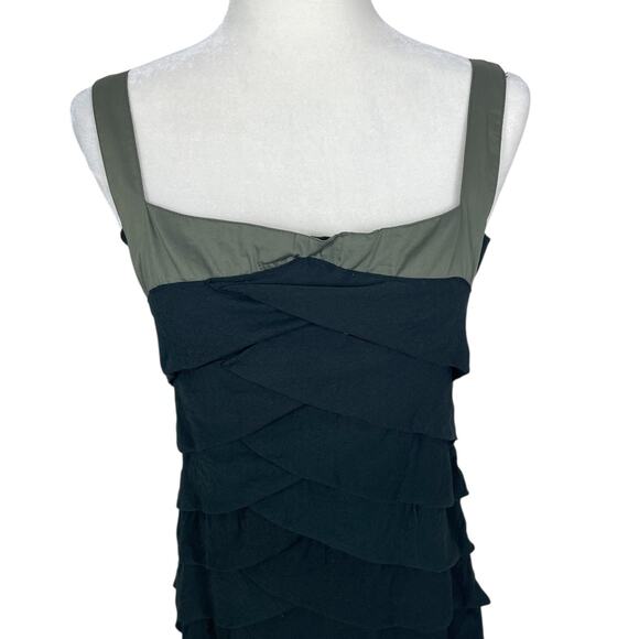 Skunkfunk Osane Tiered Sheath Dress Black Green Size 4 Avant-Garde Retro Indie - Picture 3 of 11